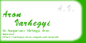 aron varhegyi business card